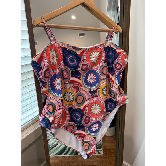Never Fully Dressed One Piece Swimsuit Sz 20 Multicolor Anthropologie Patch Work - Picture 1 of 5